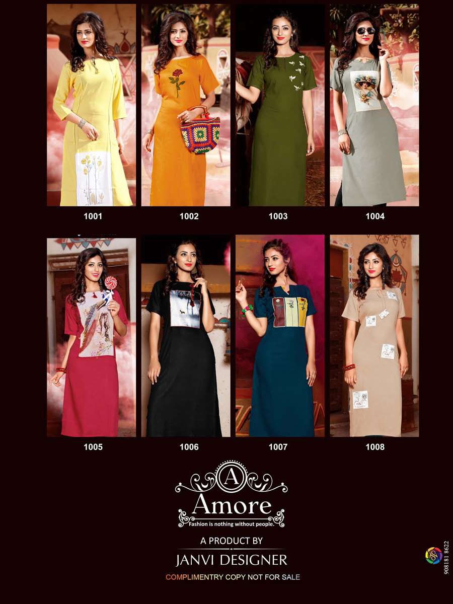 Amore Designer Vaarahi Vol-1 Rayon Kurti for Girls Wear Amore Designer Vaarahi Vol-1 Rayon Kurti for Girls Wear